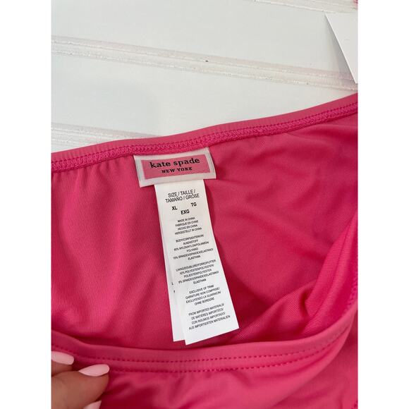 NWT Kate Spade Solids Pink Cloud Smocked Bikini Bottom Swim Size XL - Picture 7 of 8